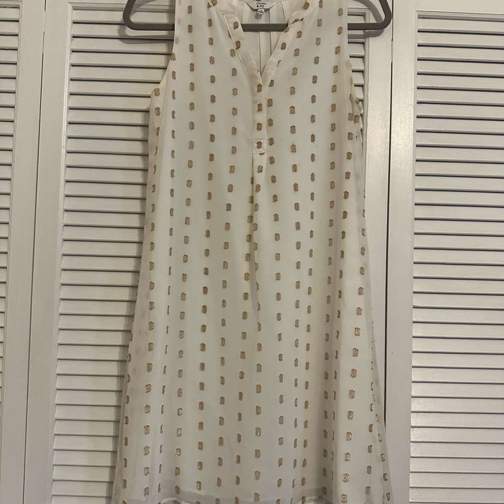 Crown & Ivy Cream Sleeveless V-Neck Sundress